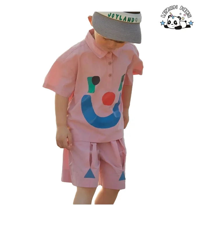 LEZONKIDS - Conjunto de Roupas de Algodão para Bebê Menino ou Menina, verão, duas peças, personalizado por atacado